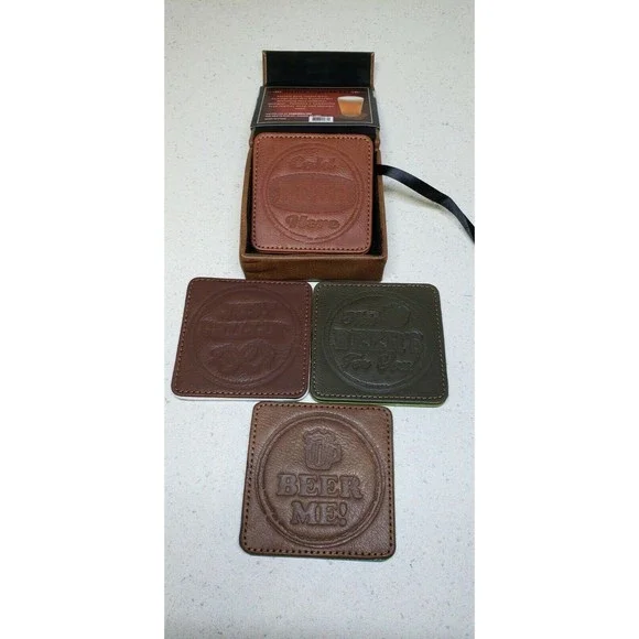 Samsonic Leather Deluxe Coaster Set of 4